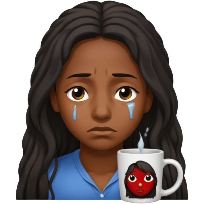 prisoner sad Long haired black Woman on a mug shot emoji