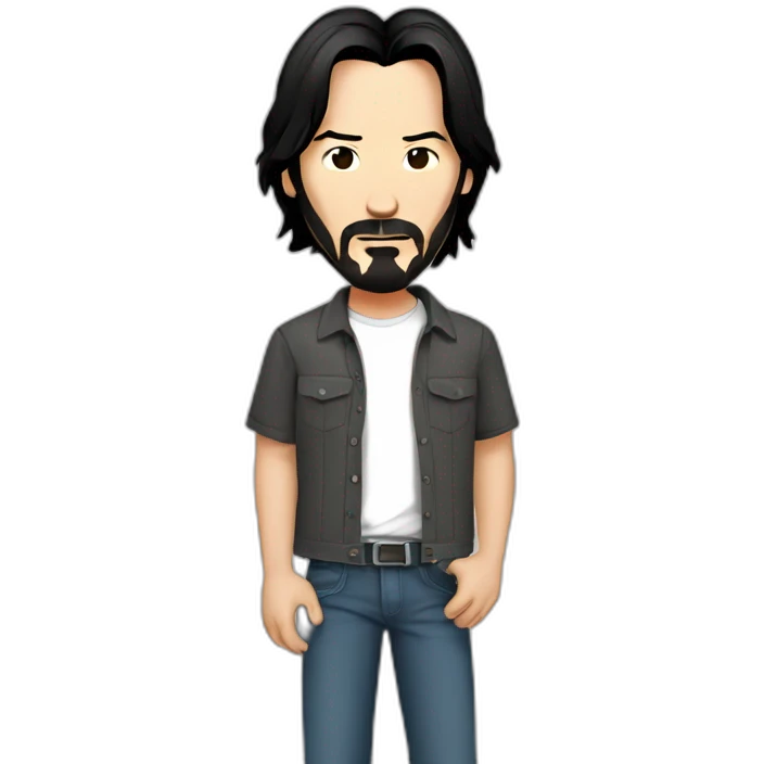 keanu-reeves cartoon wearing shirt emoji