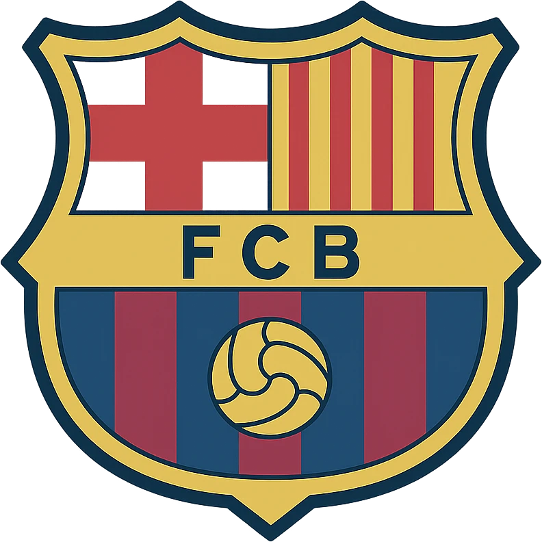 Barcelona football team logo, minimalist and modern, clean lines and bold colors emoji