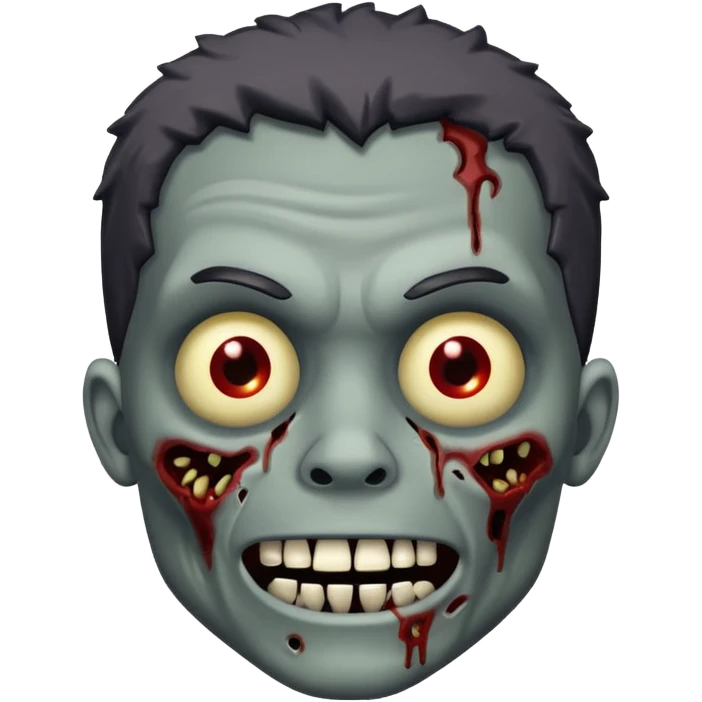 make a black man zombie with a sarcastic smile  emoji