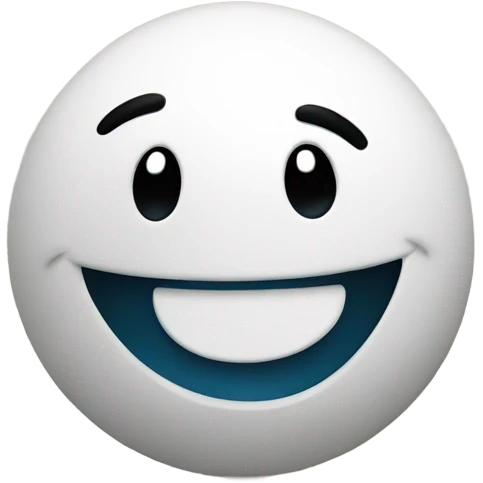 3D smiling emoji turning its head to you emoji