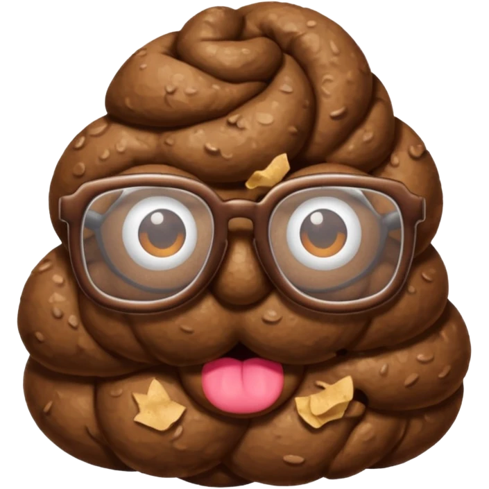 Poop with glasses emoji