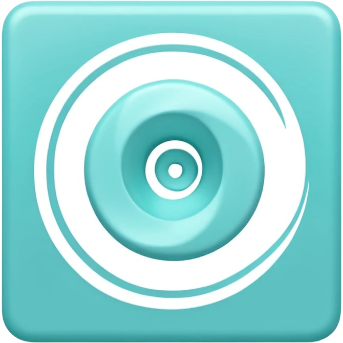 a Tiny compressed Stylized light-turquoise whirlwind symbol inside a pastel white square icon, light turquoise borders icon emoji