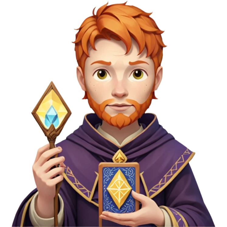 fantasy magic tarot card low poly ginger emoji