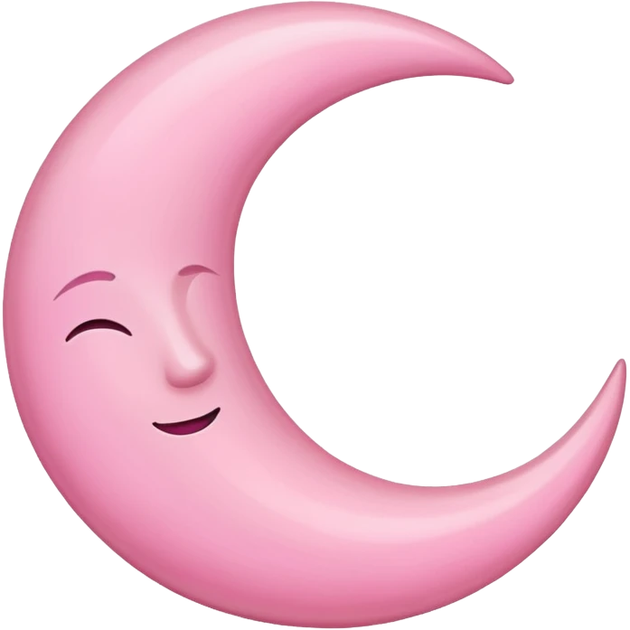 Pink crescent moon emoji