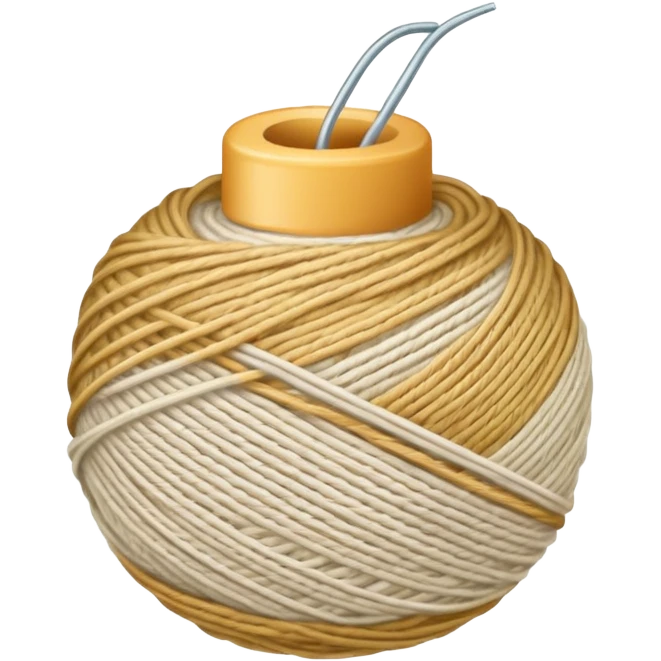 ball of knitting thread milk colour without anything emoji