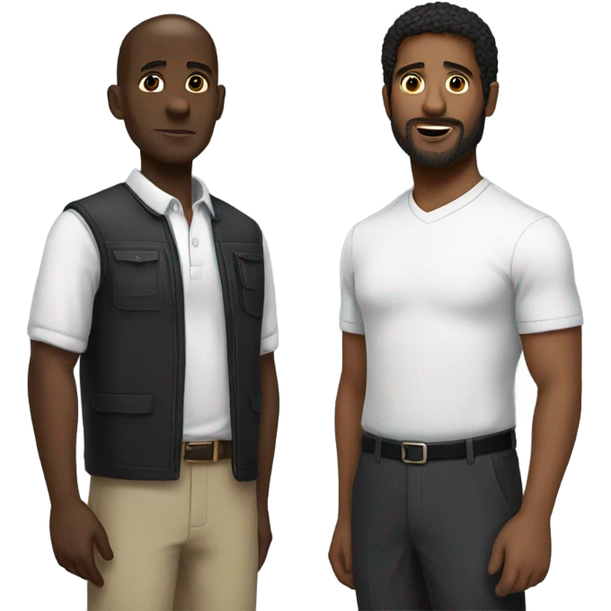 Black man and white man emoji