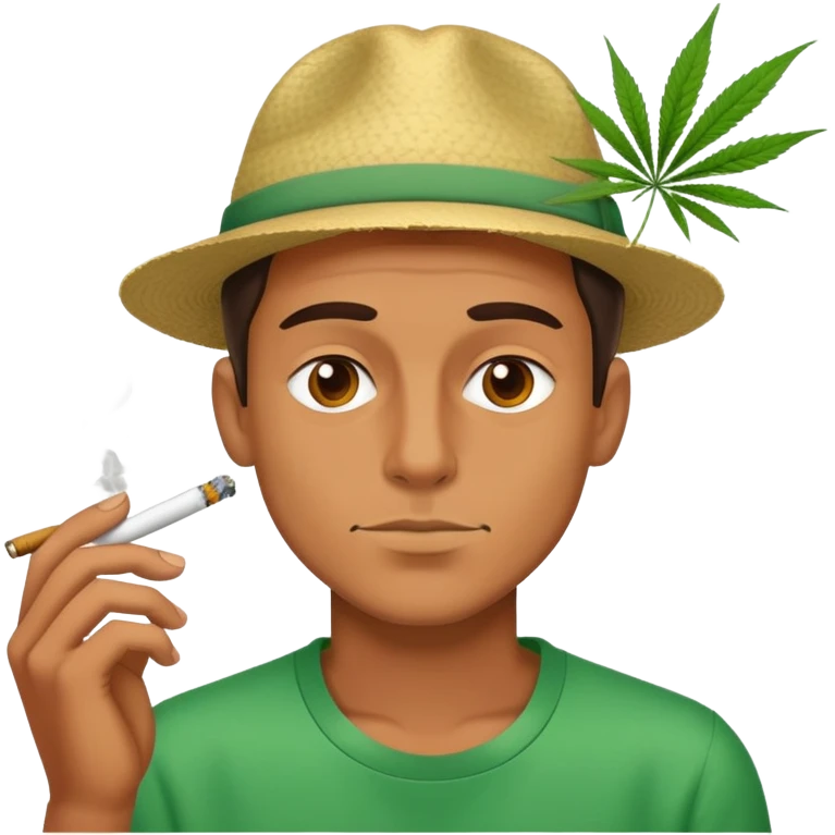 A guy smoking weed emoji
