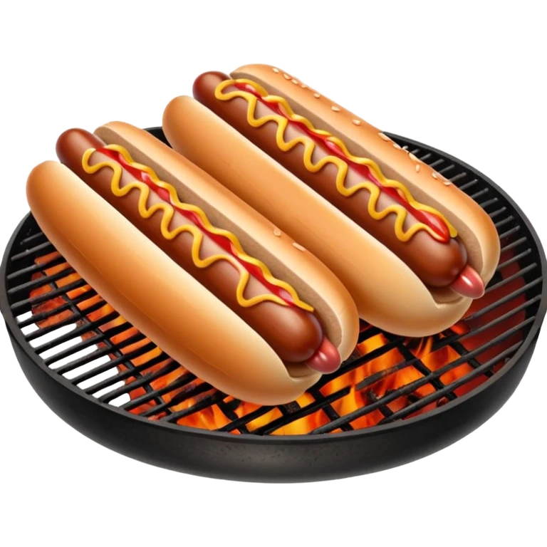 bbq hot dogs on grill emoji