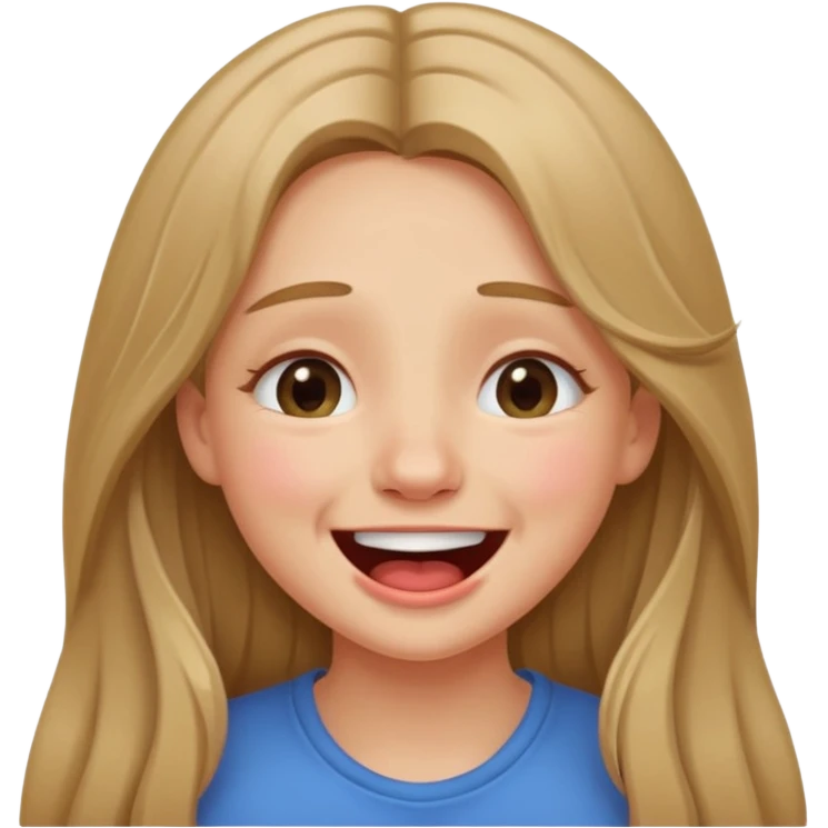 милая девушка с темно русыми длинными волосами, смеется до слез emoji
