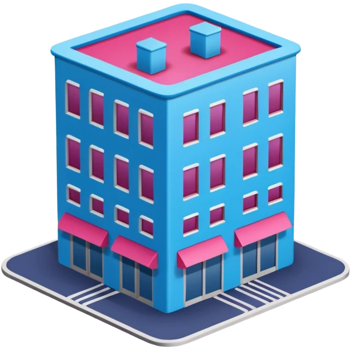 The building houses the Ozon order pickup point in its signature blue (digital blue) and raspberry colors. emoji