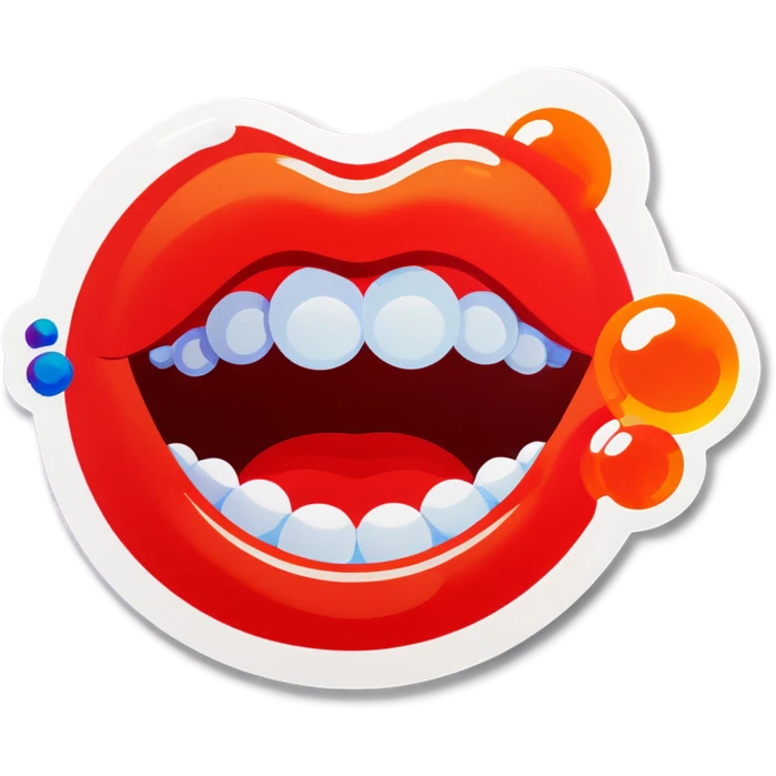 Mouth full of bubbles emoji
