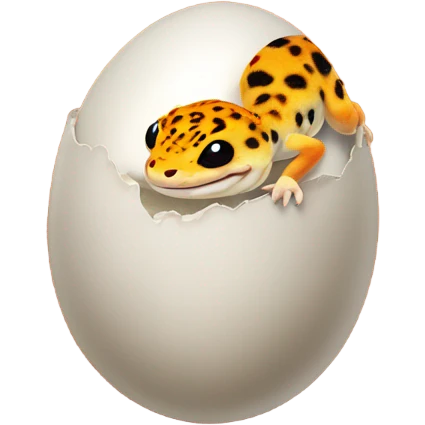 Orange leopard gecko emerges from egg emoji
