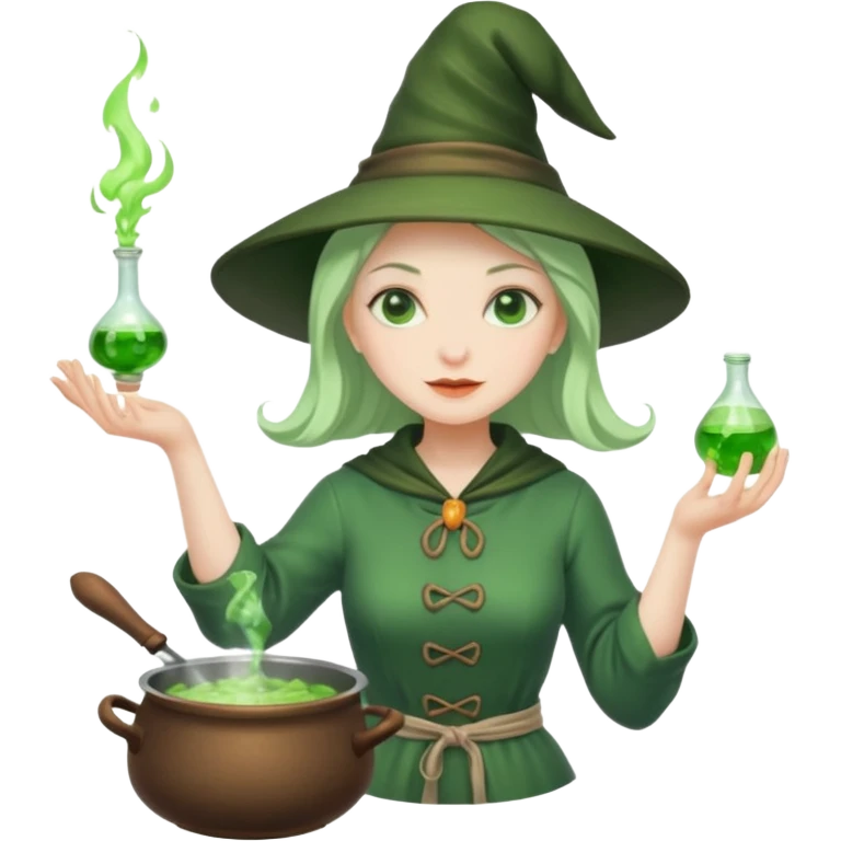 Mis enojos green witch cooking potion emoji
