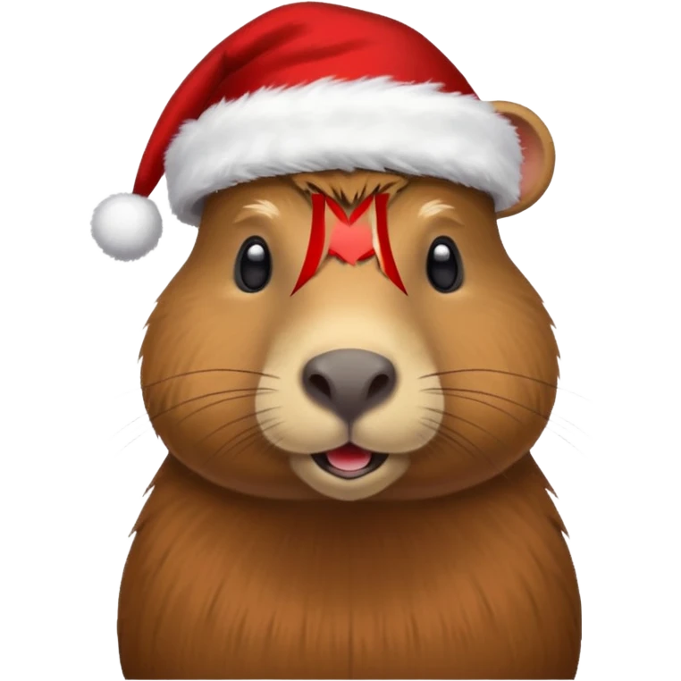 Un. Capibara, un sombrero de Navidad. emoji