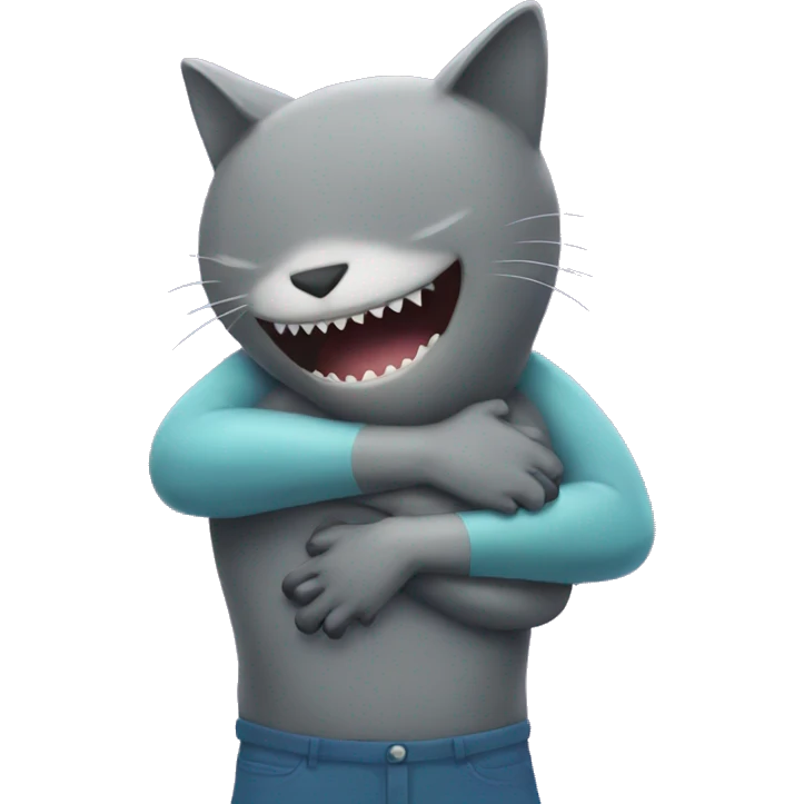 cat hugs trans shark emoji