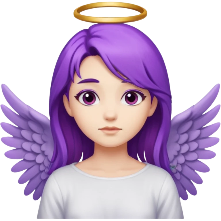 differnt angel with purple hair with wings emoji