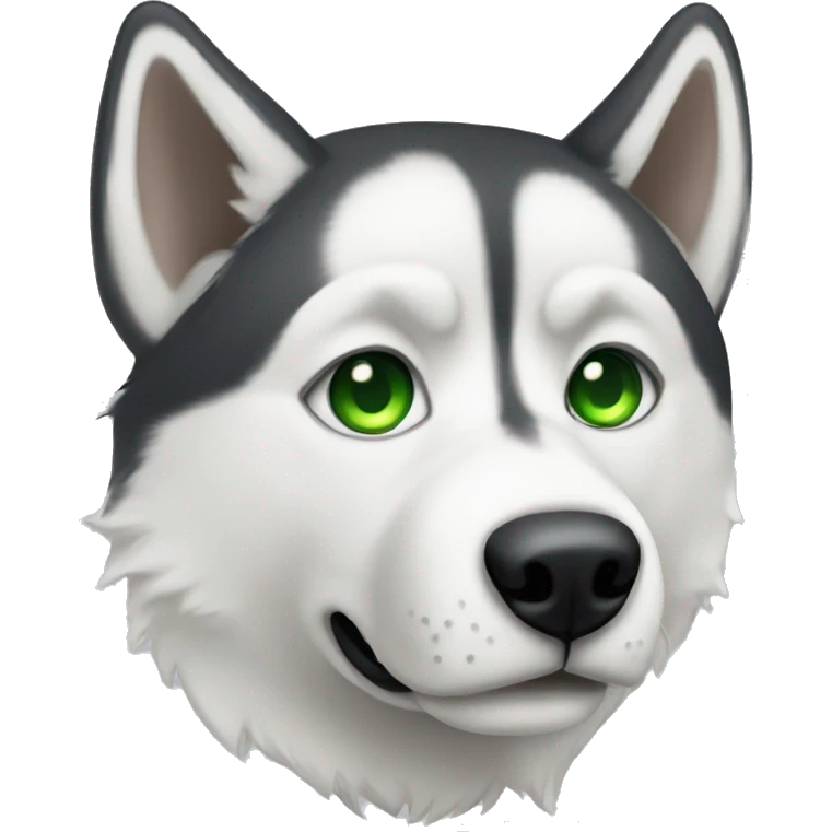 Husky with one brown eye and one green eye emoji