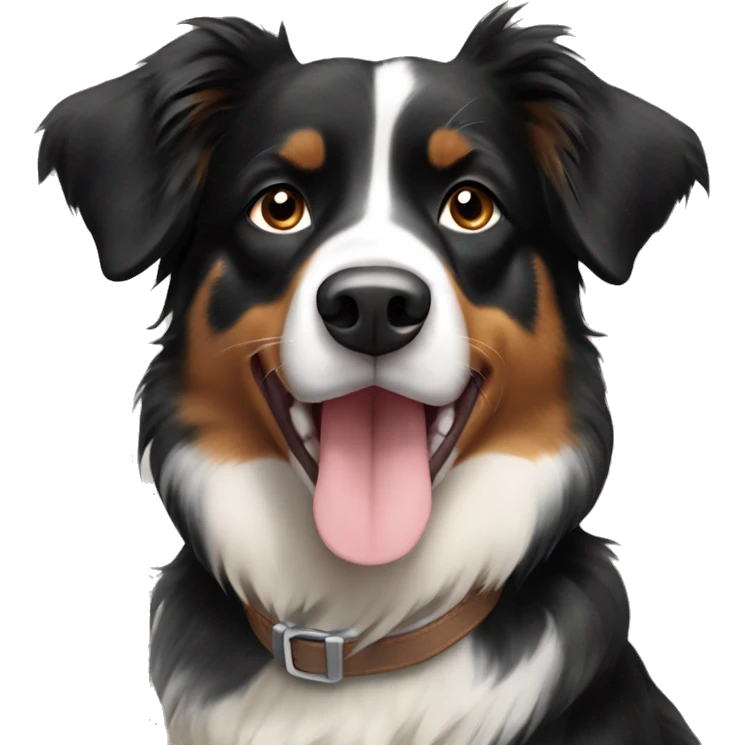 Black and tan Australian shepherd dog mostly black emoji