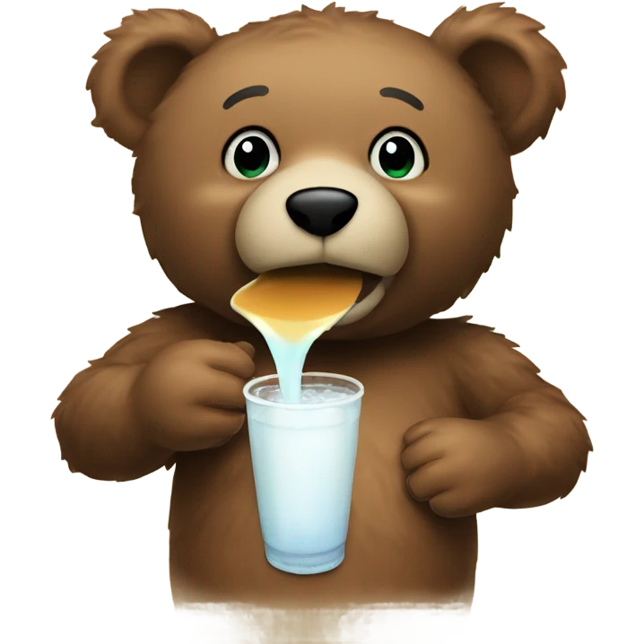Teddy bear drinking bobba emoji