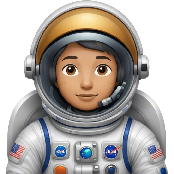 Cinematic Realistic mystery Astronaut visor down – A highly detailed depiction of an astronaut in a state-of-the-art space suit, floating weightlessly in the vast expanse of space. The reflective visor hides the face so we only see the reflection, while intricate suit details and soft lighting create an immersive sense of realism. emoji