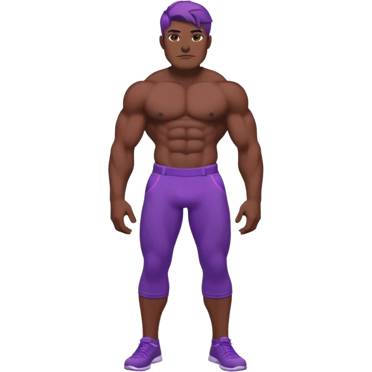 A big green man with abs and purple pants emoji