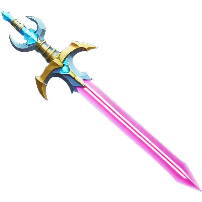 Clash of Clans aesthetic: Cinematic heroic Laser halo Sword Emoji, rendered in a 3D vector-style similar to standard emojis with minimal shading and bold, simplified shapes. A compact, vibrant energy blade with a neon-hued, glowing edge and futuristic hilt, softly glowing with a radiant cosmic charm. Simplified yet unmistakably iconic, highly detailed and consistent, glowing with a soft pulsating brilliance and high shine. Stylized with a touch of interstellar elegance and a soft glowing outline, capturing the essence of a legendary energy blade with a friendly, playful manner! emoji