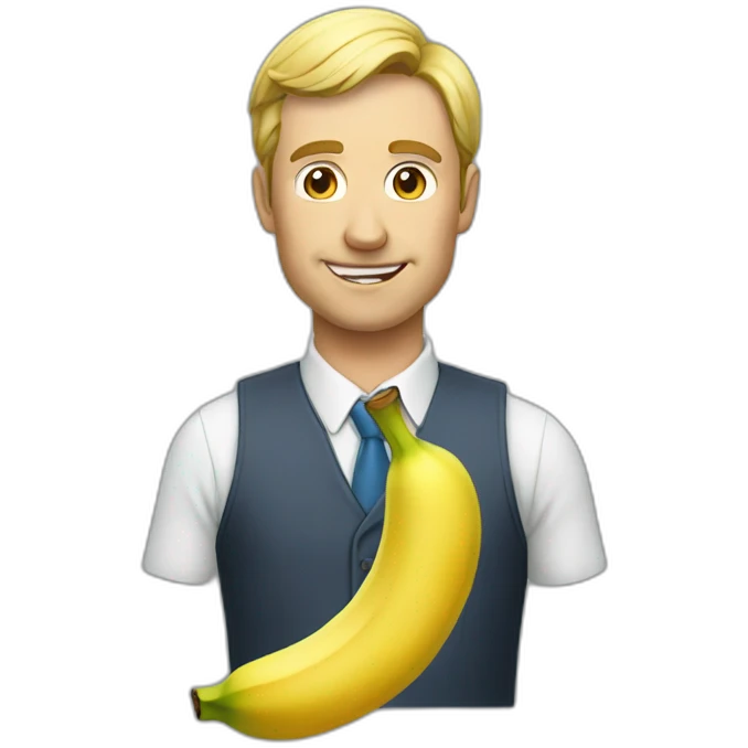 man with banana between lega emoji
