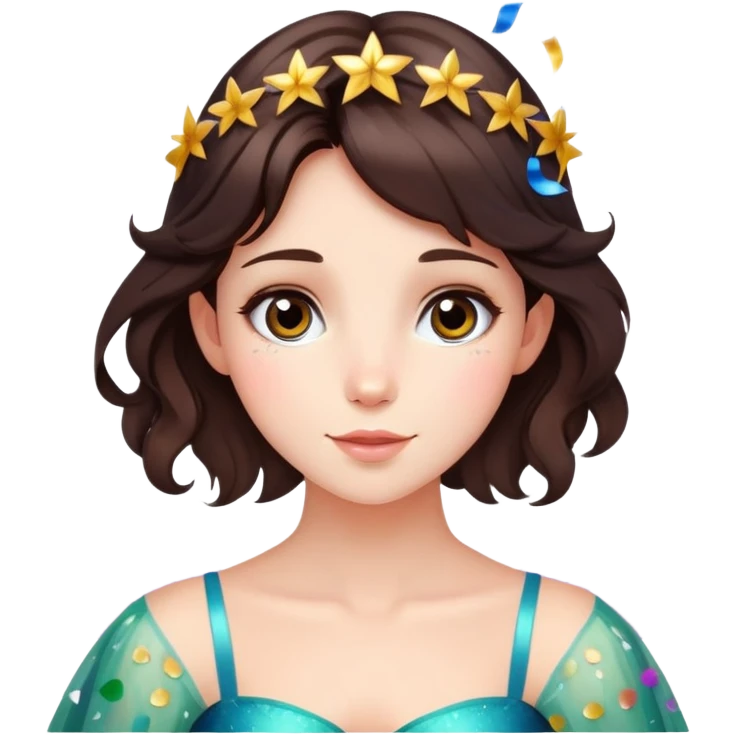 Beautiful Birthday Confetti fairy brunette emoji