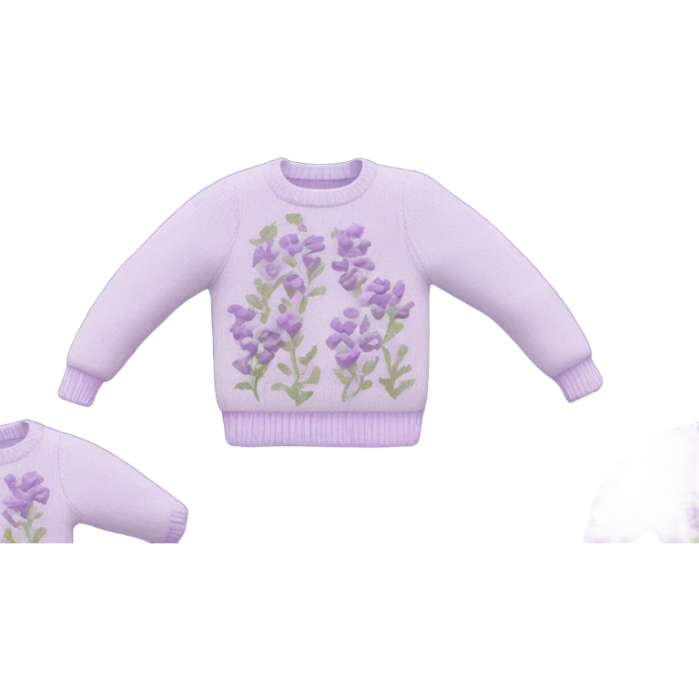 Knit sweater with floral lilac design emoji