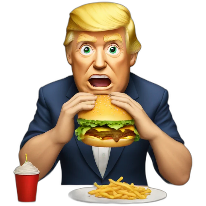 Trump eating a burger  emoji