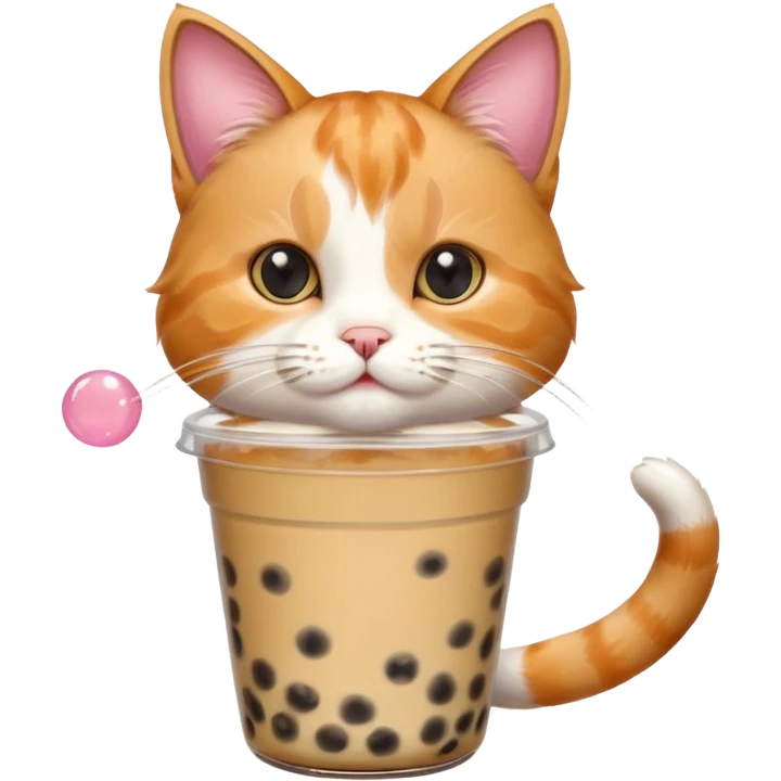 喝珍珠奶茶的小猫 emoji