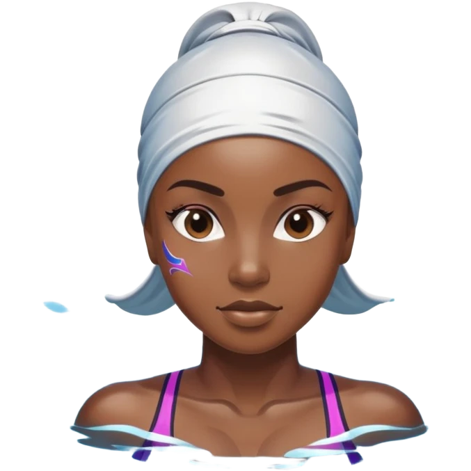 black female ath·lete swimming emoji