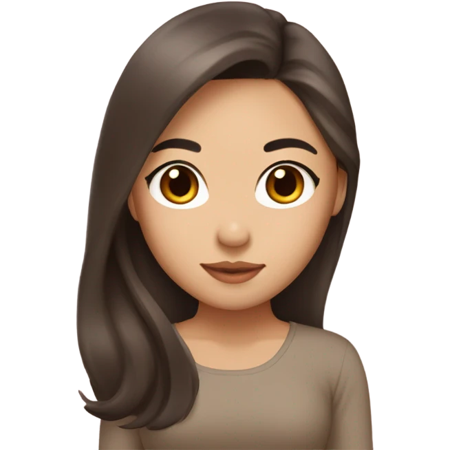 beautiful wasian girl with blush + long blowout brown hair + brown doe eyes + huge lips emoji