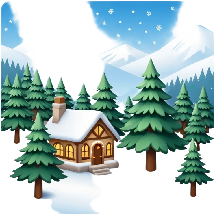 Pretty snow covered christmas scene emoji
