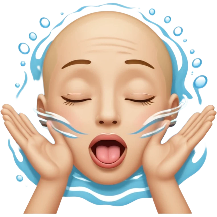 Emoji cerrando los ojos y la lengua fuera y con las manos como que estuviera nadando emoji