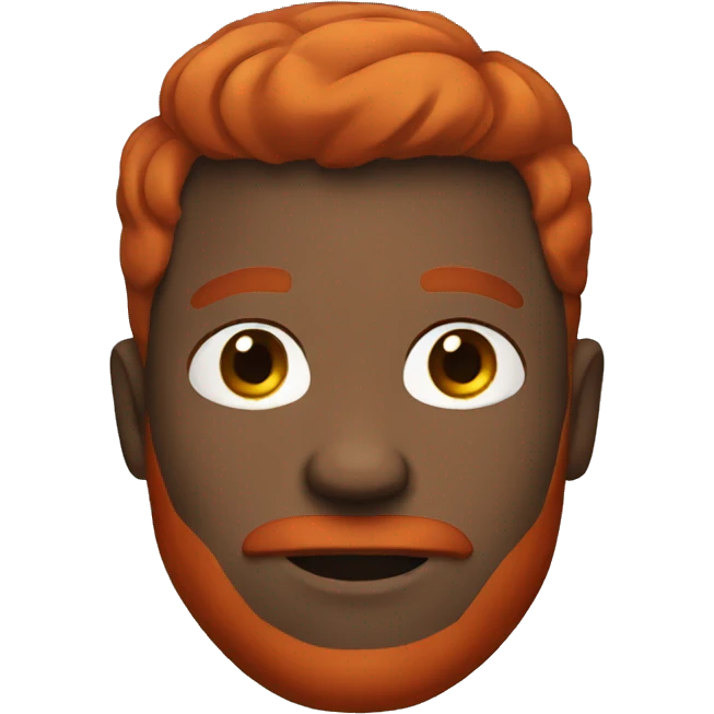 Black man with short red hair and red beard and red mustache emoji