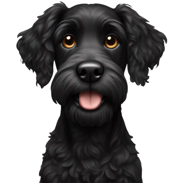 Black doodle dog emoji