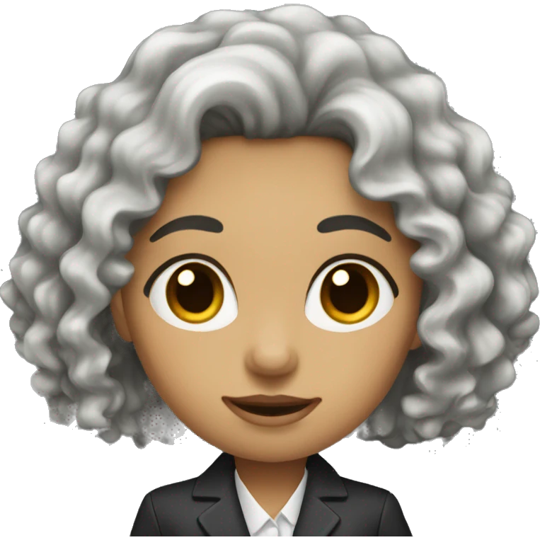 executive Long black Curly hair woman black eyes  emoji