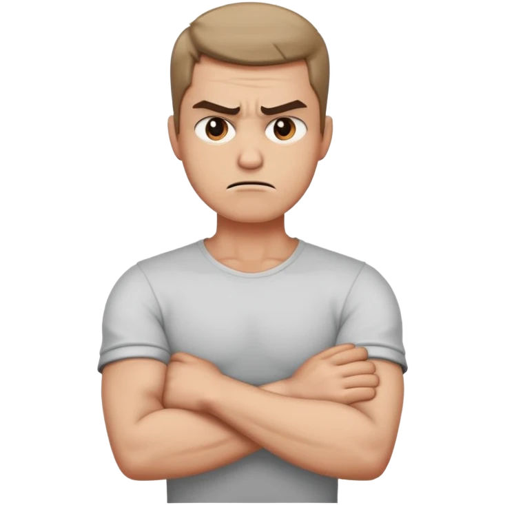 arms crossed holding neck angry guy emoji