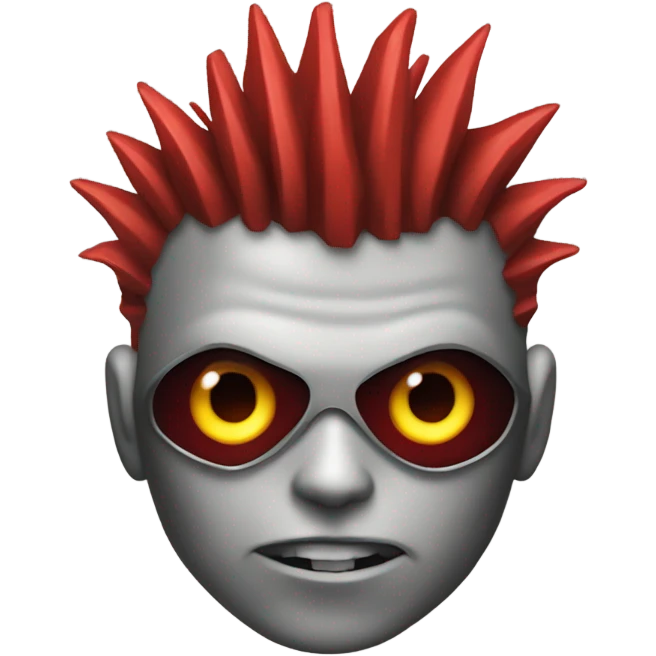 cyborg rockstar with red mohawk emoji