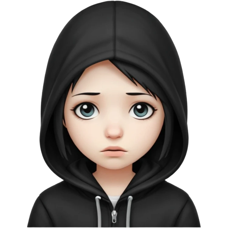 sad emo girl with a hood emoji