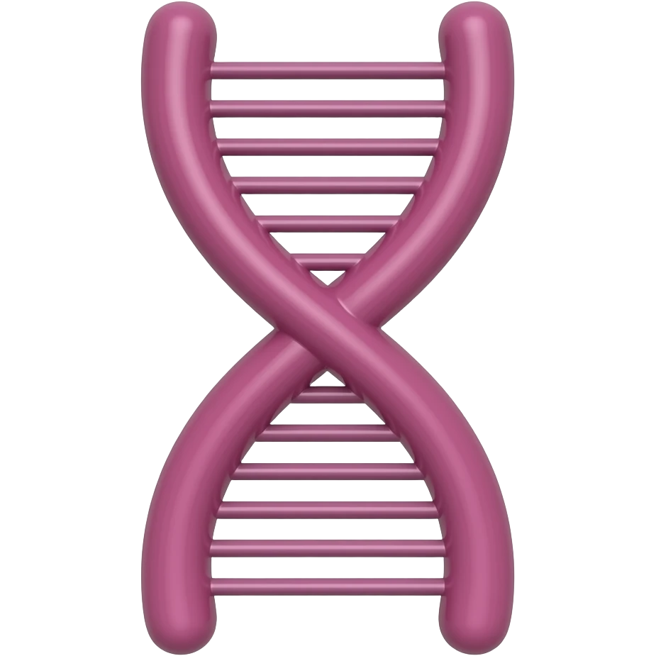 Minimalist icon of a pink chromosome with two chromatids, showing allele marks AS DARCER LINES BUT ON CHROMATIDS NOT BEETWEN THEM  , simple flat design, soft pastel colors, vector style, clean and modern, suitable for educational or app icon emoji