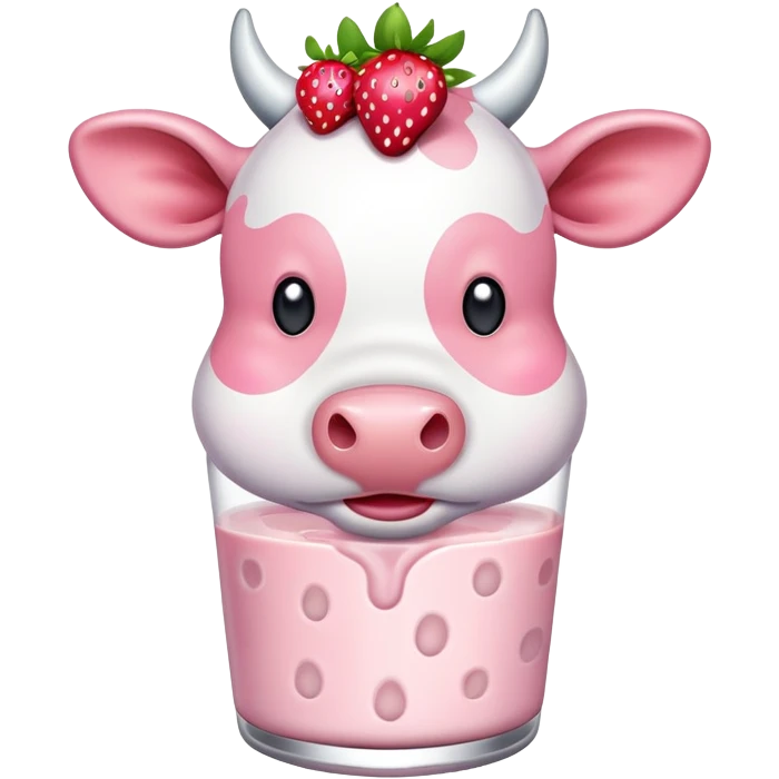 Strawberry milk cow emoji