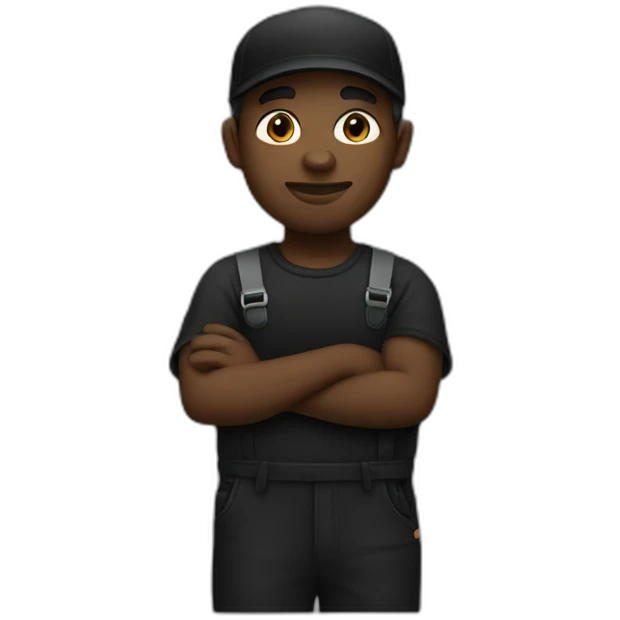 painter wearing all black emoji