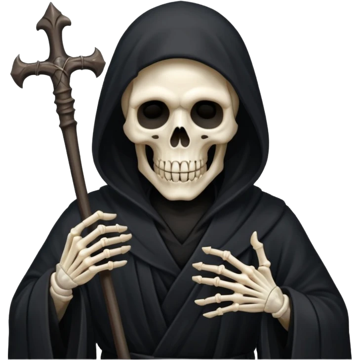 grim reaper not his face him in his black robe that cover his face  emoji