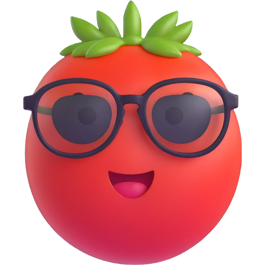 tomato with glasses emoji