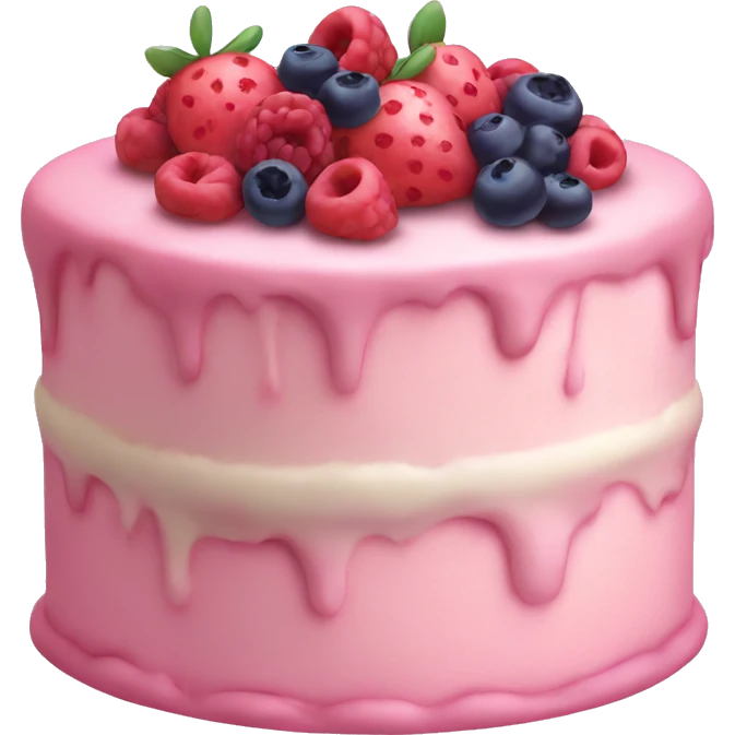 Pastel pink cake with berries  emoji