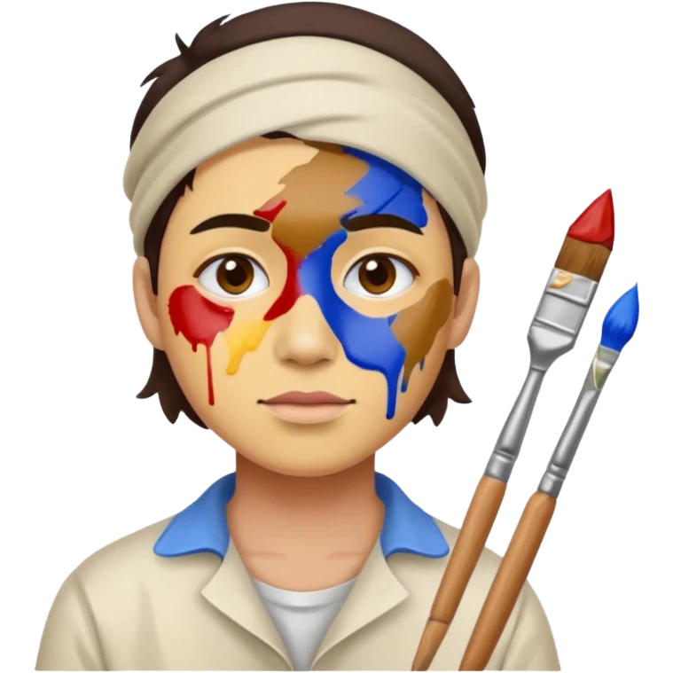 Painter with Paint Stained Face emoji