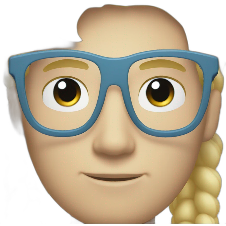 Pale white tech guy with short blonde hair and pale blue eyes and crystal glasses emoji